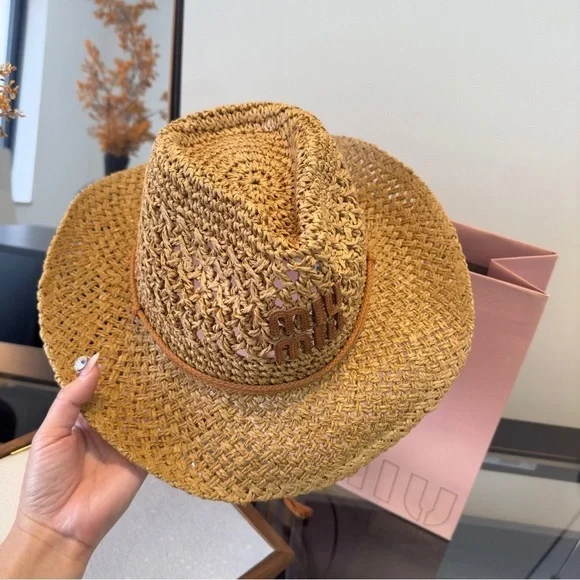 Miu Miu Brown Woven Hat NWT - Picture 6 of 8